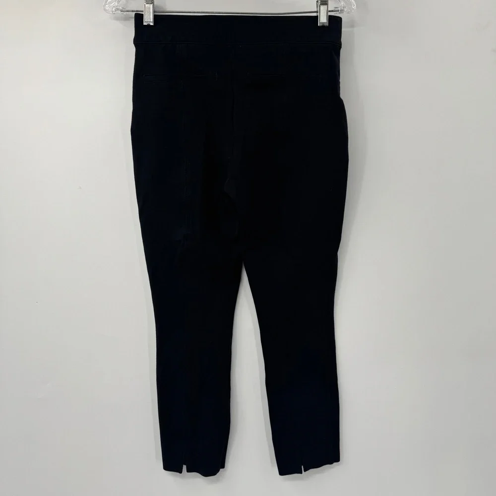 Spanx The Perfect Pant Women Small Black Cropped Skinny High Rise Ponte Slit Hem